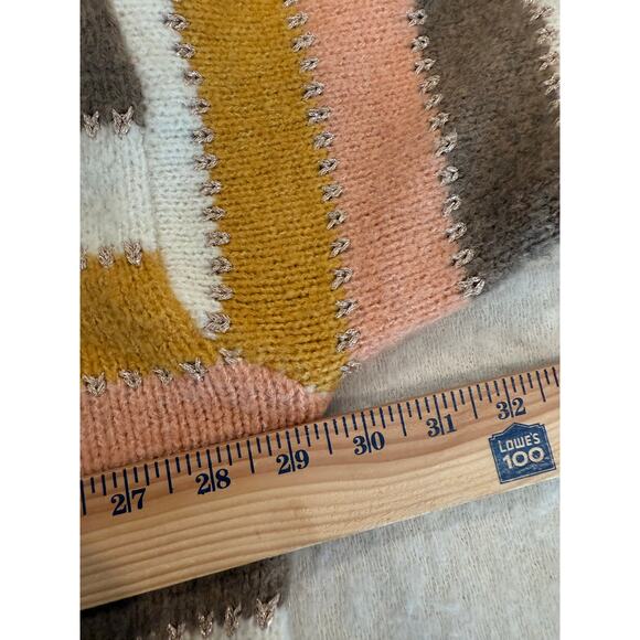 White Birch Sweater Womens 2X Multicolor Striped Knit Cozy Winter Drop Shoulder - Picture 7 of 8